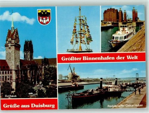 Raddampfer Oskar Huber in Duisburg AK