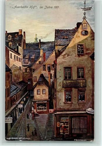 Auerbach Auerbachs Hof im Jahre 1911 - signiert, gute Erhaltung AK