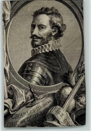 Stahlstich - Charles III Duc de Bourbon