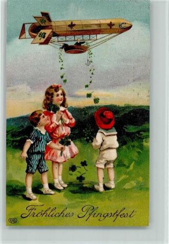1913 Verlag EAS - Pfingsten - Glückwünsche Luftschiff AK