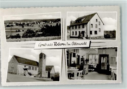 Robern 1963 Gasthaus zum Löwen mit Innenansicht, Kirche, gute Erhaltung AK