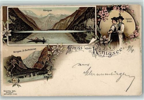 Königssee 1898 Gruss aus - Litho - Königsee - Kunstverlag Lautz 835 AK
