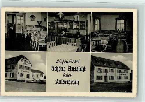 Kaisersesch 1957 Gasthaus "Schöne Aussicht" mit Innenansichten, AK
