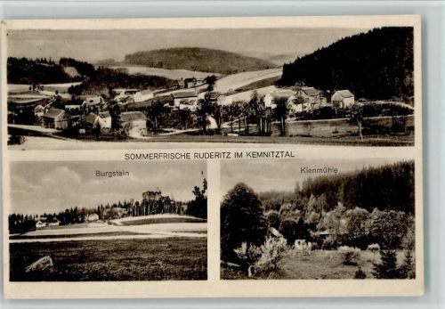 Ruderitz 1928 Kienmühle, Burgstein, Teilansicht, gute Erhaltung AK