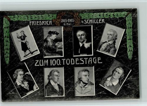 Gedenken 1805-1905 zum 100.Todestag - verschiedene Abbildungen , schöner Kranz