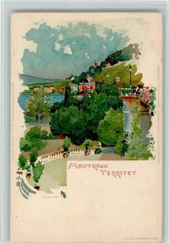 Montreux 1898 Nr.445? Gruss aus - sign Voellmy, gute Erhaltung AK