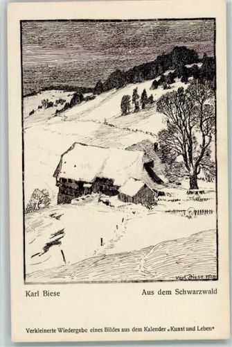 Aus dem Kalender "Kunst und Leben" Schwarzwald, Serie 233-4 Frauenkopf, gute Erhaltung AK