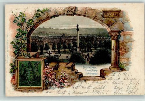 Stuttgart 1902 Neues Schloss mit Schlosplatz
