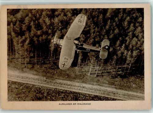 1941 Aufklärer mit Hakenkreuz am Waldrand - Verlag "Die Wehrmacht" WK II