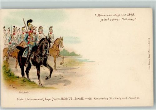 Histor. Uniformen Serie III Nr. 66 -1. Kür. Regiment sign Kurz , litho