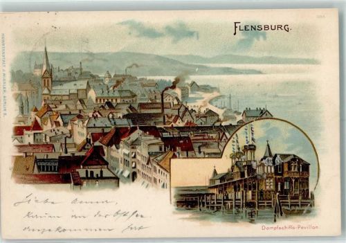 Flensburg 1899 Dampfschiffs-Pavillon