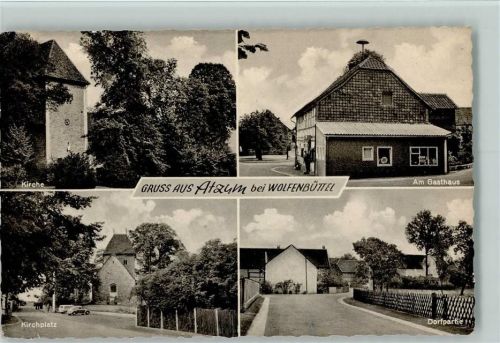 Atzum 1965 Gasthaus zum Krug , Kirchplatz, Dorfpartie AK