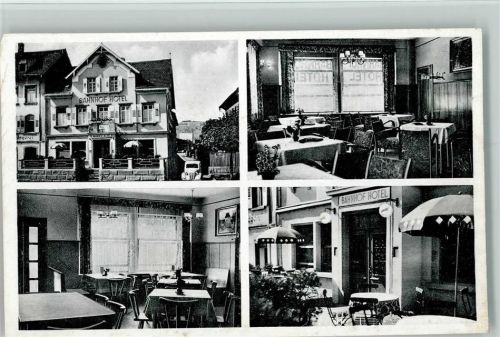 Lauda 1955 Bahnhof Hotel Post mit Innenansichten