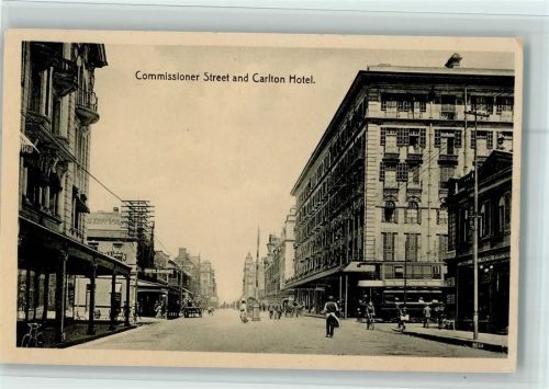 Johannesburg Commissioner Street and Carlton Hotel, gute Erhaltung AK