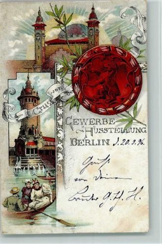 Berlin Mitte 1896 1896 Lithographie Einriss Erhaltung III Siegel Wappen