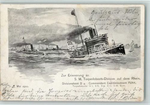1900 Erinnerung an Torpedoboots Division auf dem Rhein AK