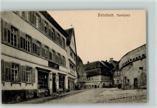 Dettelbach Marktplatz , Geschäfte, gute Erhaltung AK