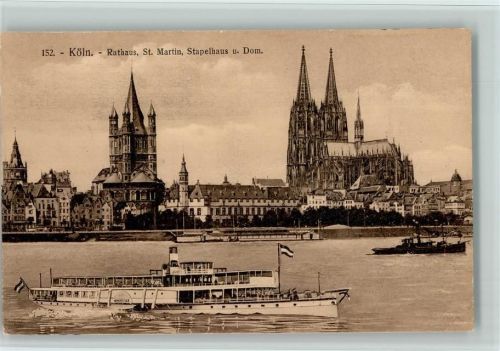 Köln Stadt Raddampfer, Binnenschiff ca 1926 AK