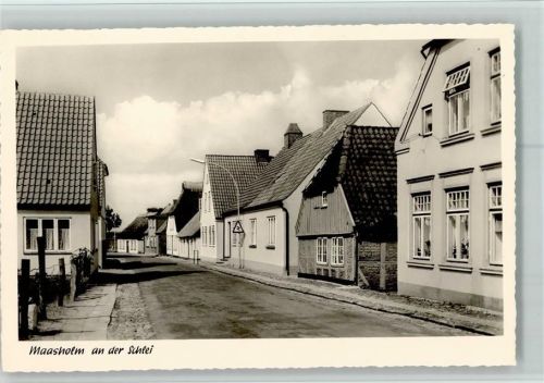 Maasholm 1952 Strassenpartie AK Gute Erhaltung