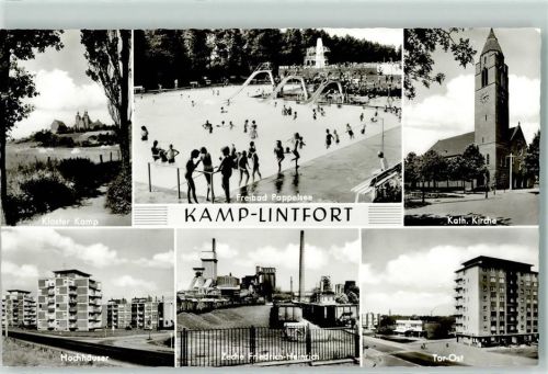 Kamp-Lintfort Kloster Kamp Freibad Pappelsee Kath. Kirche Hochhäuser Zeche Friedrich-Heinrich Tor-Ost