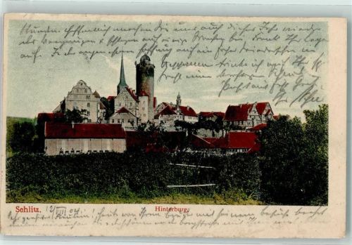 Schlitz 1904 Reliefdruck , plastisch ausgearbeitet Hinterburg