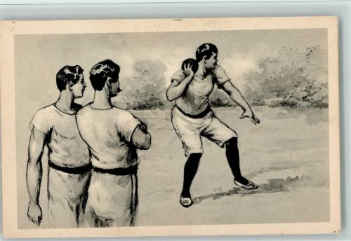 Kugelstossen Nr. 572 ca 1907 AK Leichtathletik Künstlerkarte