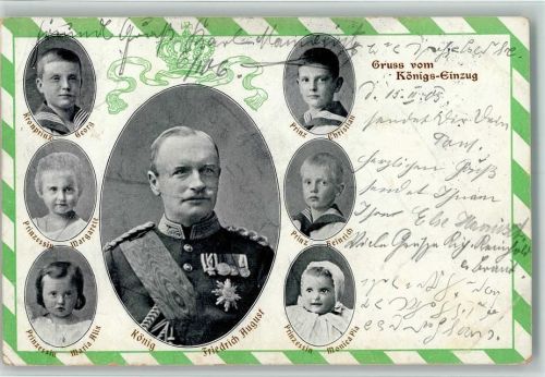 Gruss vom Königs-Einzug - König Friedrich August AK