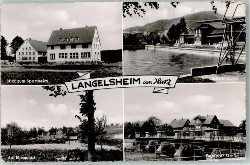 Langelsheim Blick zum Sportheim Schwimmbad Am Ehrenmal Goslarer Straße