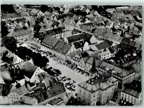 Pfaffenhofen Fliegeraufnahme Hauptplatz und Hotel Müllerbräu