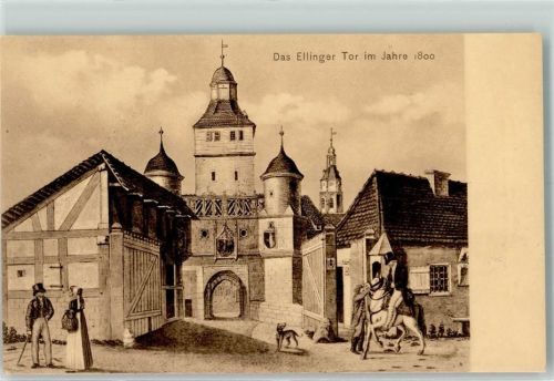 Weißenburg Das Ellinger Tor im Jahre 1800 Histor. Karte Nr. 4