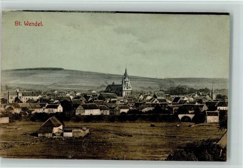 St. Wendel 1907 Teilansicht mit Kirche, gute Erhaltung AK