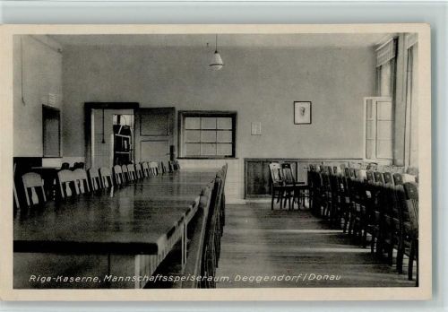 Deggendorf 1941 WK II Riga Kaserne - Speiseraum - Feldpoststempel 2. Kraft ERs. Abt. 465
