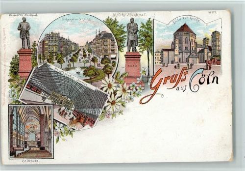 Köln Neustadt-Süd 102 1897 Nr. 399 Gruss aus - Bahnhof, Hohensatufenring , gute Erhaltung AK