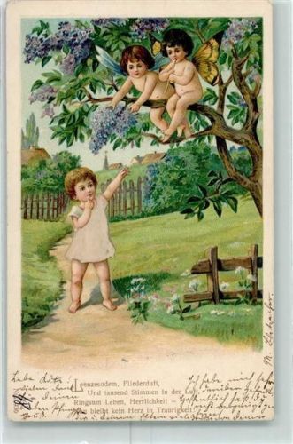 1906 Prägedruck Spruch Elfen Engel AK