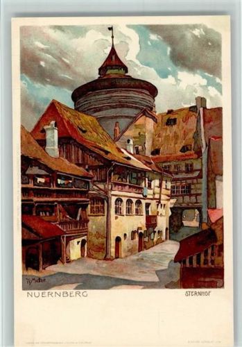 W8500 Nürnberg sign. K. Mutter - Sternhof AK Sehr gute Erhaltung Velten Lithographie