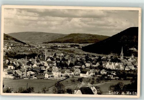 97816 W8770 Lohr a. Main Foto AK Kirche Schornstein
