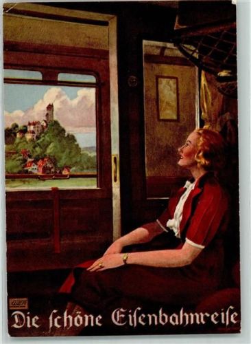 Die schöne Eisenbahnreise erschließt die deutsche Heimat Nr 1 Frau Eisenbahnabteil