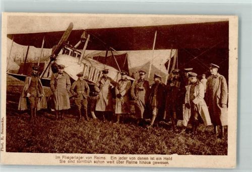 Reims 1916 Fliegerlager Ein jeder von denen ist ein Held Propaganda WK I