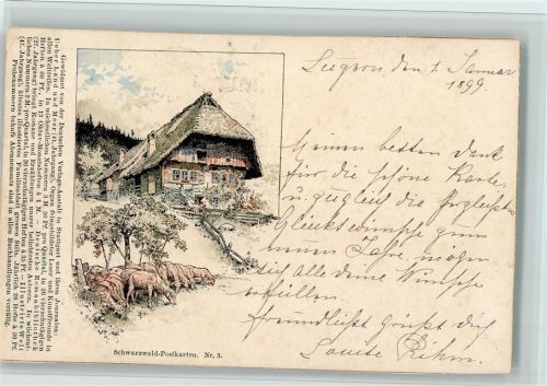 1899 Schwarzwald Postkarten Nr. 3 AK Deutsche Verlags-Anstalt in Stuttgart