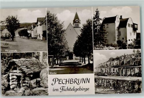 Pechbrunn Hauptstraße Hankelbrunnen Kirche Silvana Heilquelle Basalt Steinbruch