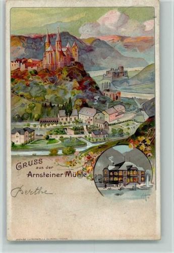 Arnstein 1898 Gruss aus - Arnsteiner Mühle, Litho AK