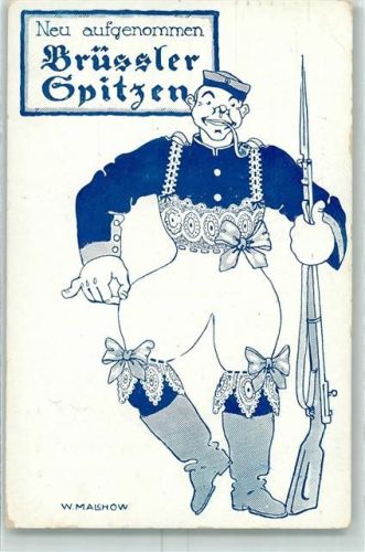1916 Karikatur Brüsseler Spitzen sign. W. Malchow AK