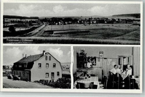 Freienseen Gesamtansicht Gasthaus Zur Waldschenke Innenaufnahme Gastraum 3-Bildaufnahme