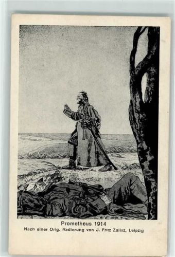 Nach einer Orig. Radierung v. Fritz Zalisz - Prometheus 1914 AK