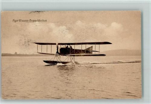 1917 Ago-Wasser Doppeldecker AK
