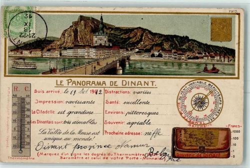 Dinant 1912 Barometer Thermometer AK