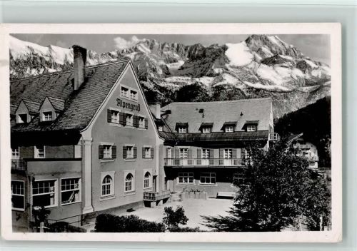 Garmisch 1950 Hotel "Alpengruß" , gute Erhaltung AK