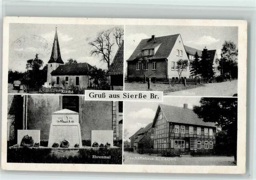 Sierße Kirche Schule Ehrenmal Geschäftshaus E. Caspari