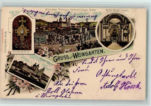 Weingarten 1903 Gruss aus - Histor. Festzug - Ottmar Zieher , gute Erhaltung AK