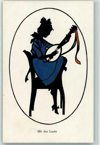 Scherenschnitt Silhoetten Mädchen Verlag Rehn Serie 1305-1 AK